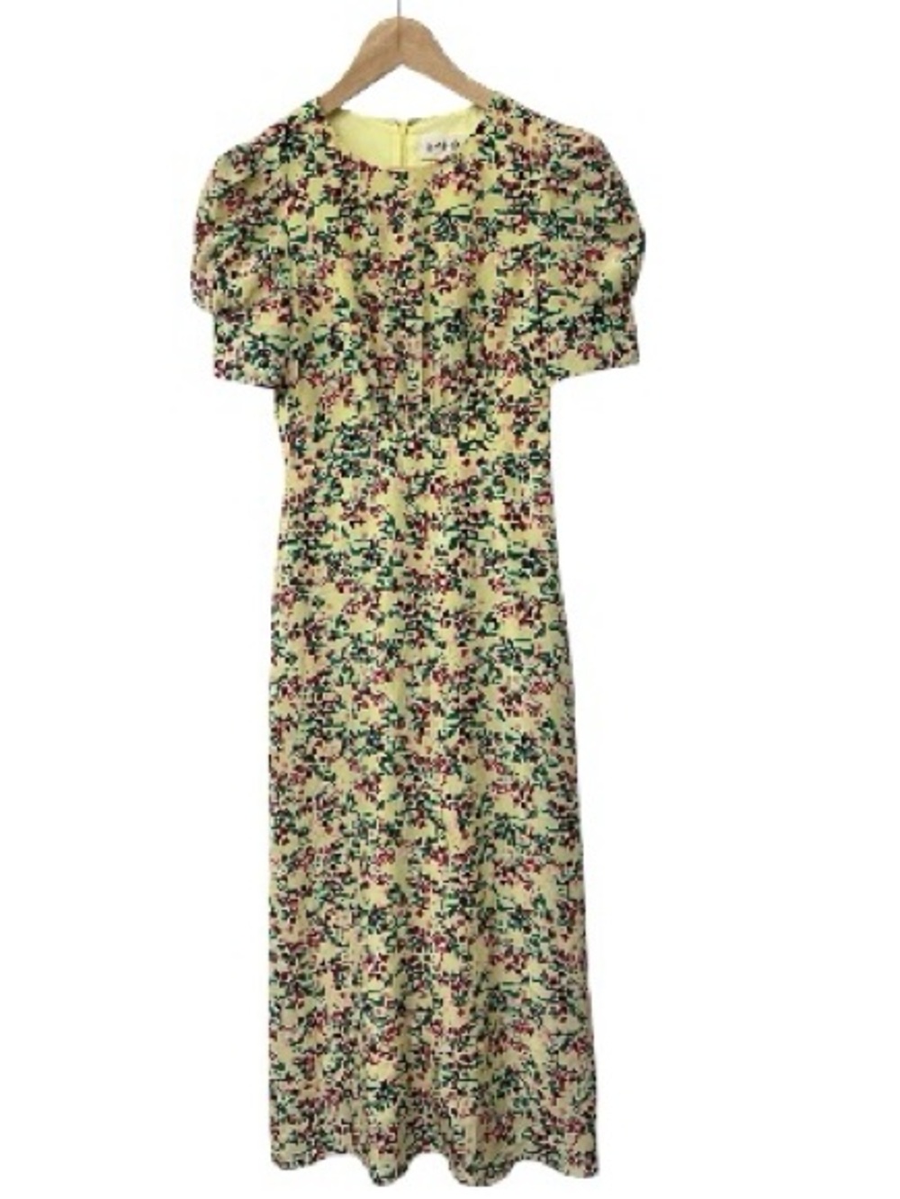 Saloni Bianca Yellow Floral Long Sleeve Maxi Dress 4